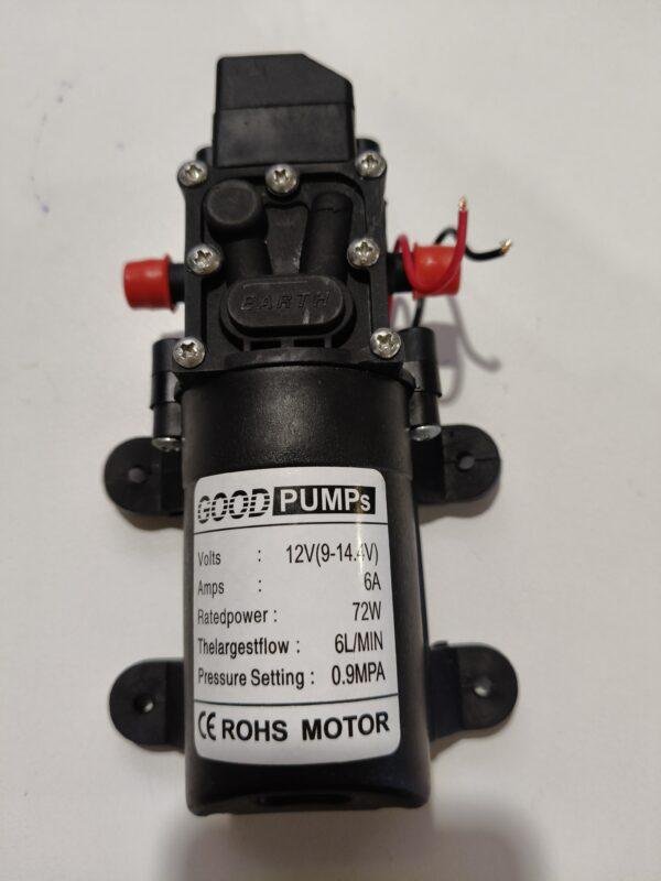 128 Bomba Diafragma Autocebante de Agua DC 12V 70W 0,9Mpa/min
