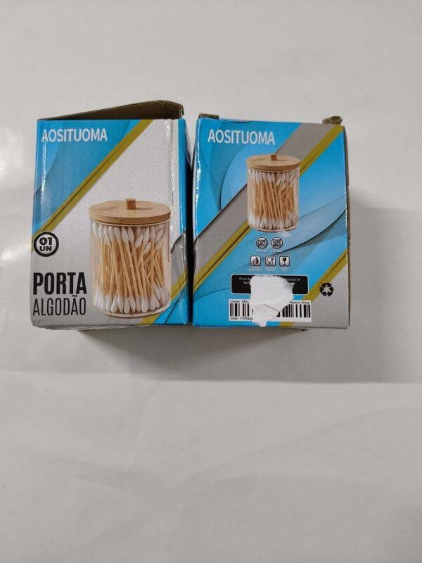 186 Porta Cotones de Plástico con Tapa de Madera - Imagen 2