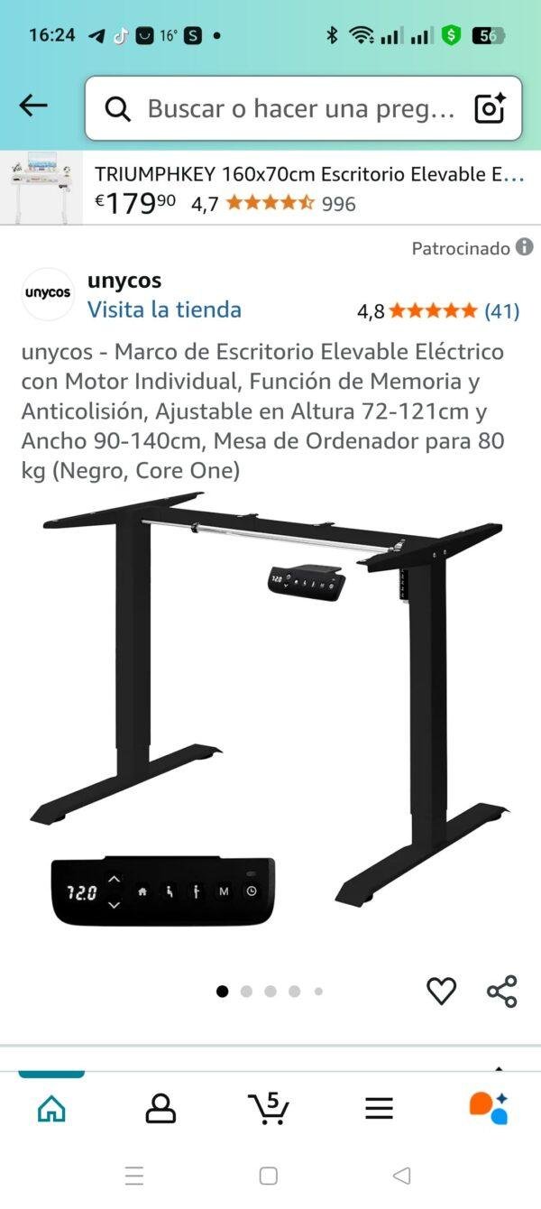Estructura escritorio ajustable eléctrica - Imagen 2