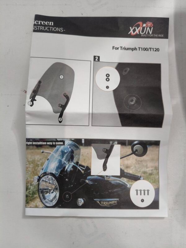 364 Parabrisa Para Moto Triumph T100/T120 - Imagen 3