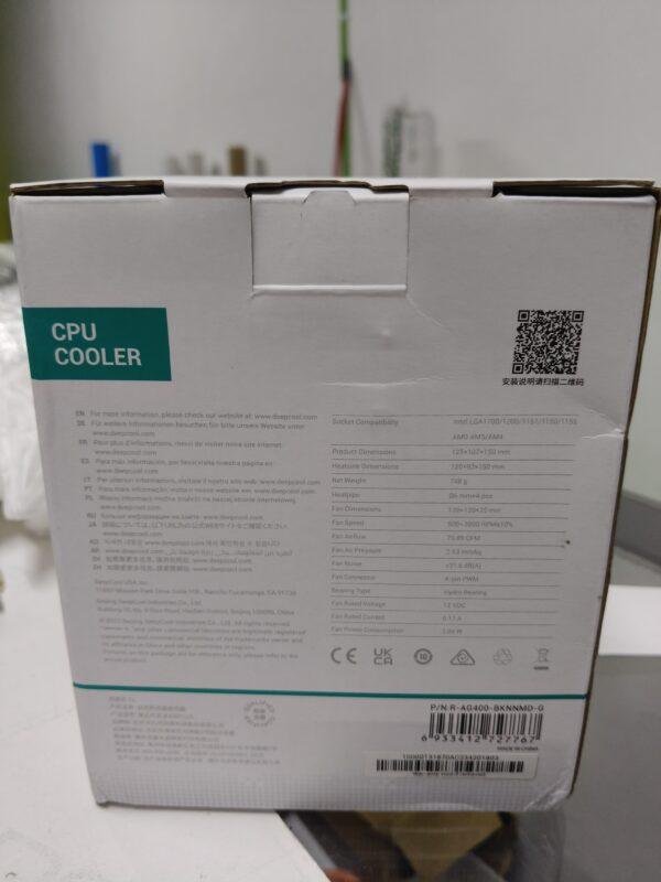 413 Fan Cooler AG400 Plus Marca Deep Cool - Imagen 2