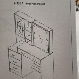 656 Mueble Tocador Marca Guanglai con Espejo y Luz LED
